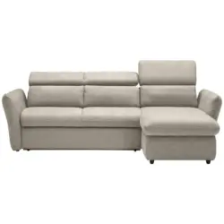 Ecksofa in Mikrofaser Sandfarben, Beige