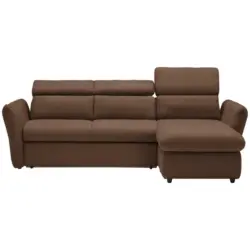 Ecksofa in Mikrofaser Braun
