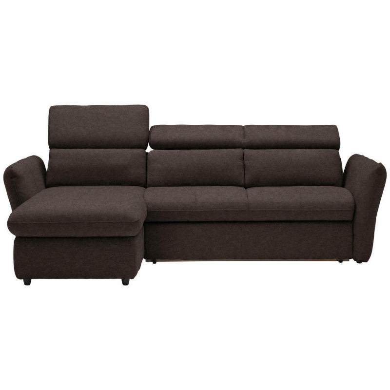 Ecksofa in Mikrofaser Dunkelbraun