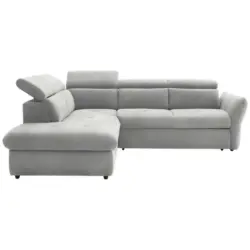 Ecksofa in Webstoff Hellgrau