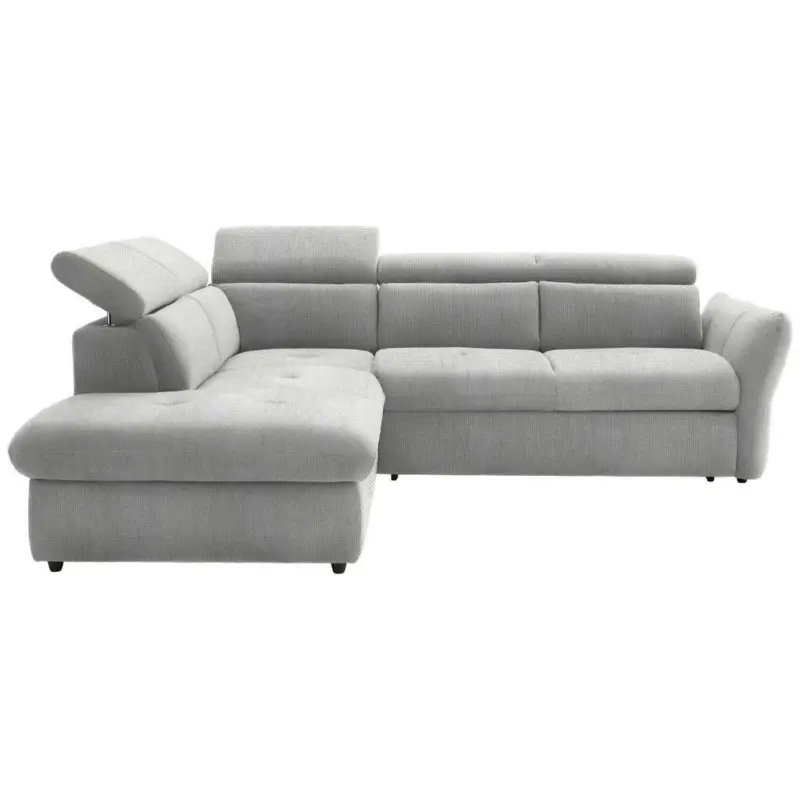 Ecksofa in Webstoff Hellgrau