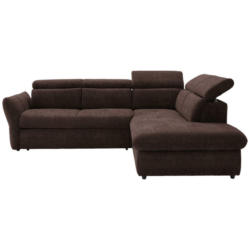 Ecksofa in Webstoff Dunkelbraun