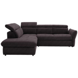 Ecksofa in Mikrofaser Dunkelbraun