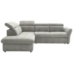 Ecksofa in Mikrofaser Hellgrau