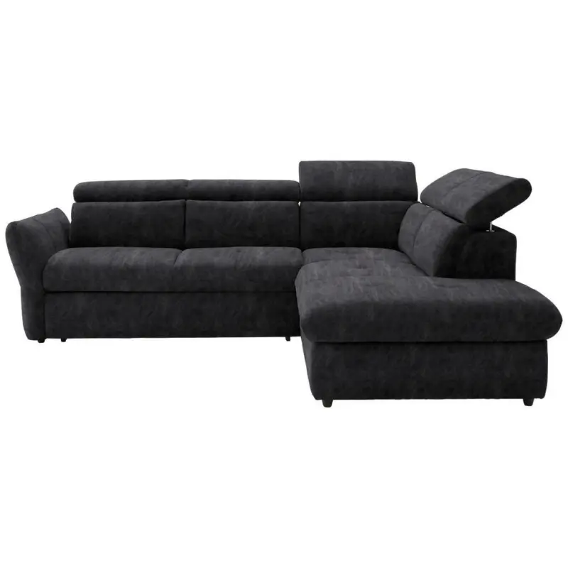 Ecksofa in Mikrofaser Dunkelgrau