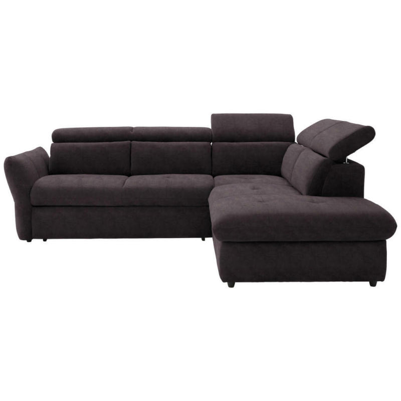 Ecksofa in Mikrofaser Dunkelbraun