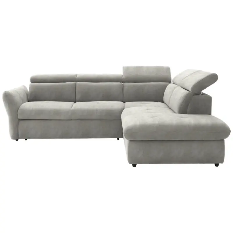 Ecksofa in Mikrofaser Hellgrau