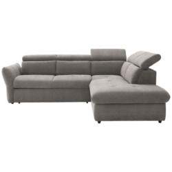 Ecksofa in Velours Hellgrau