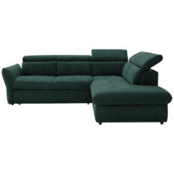 Ecksofa in Velours Dunkelgrün