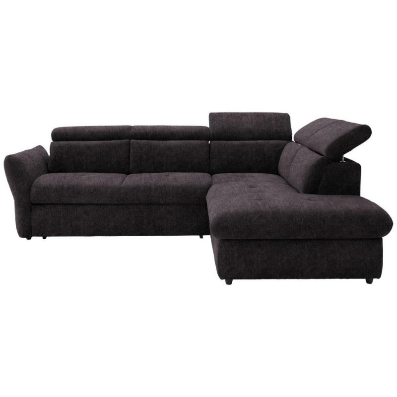 Ecksofa in Velours Graubraun