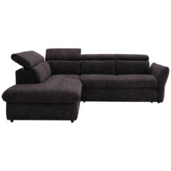 Ecksofa in Velours Graubraun