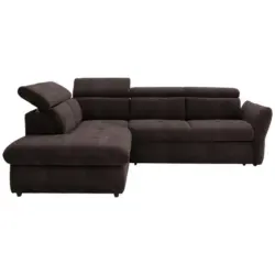 Ecksofa in Velours Braun