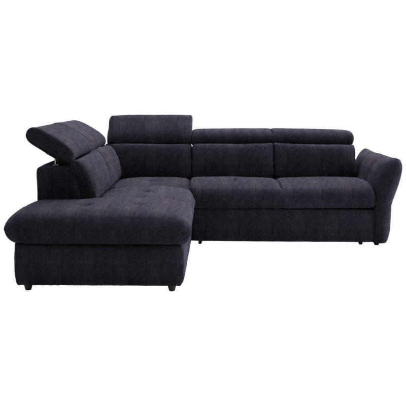 Ecksofa in Velours Schwarz