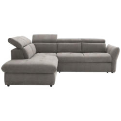 Ecksofa in Velours Hellgrau