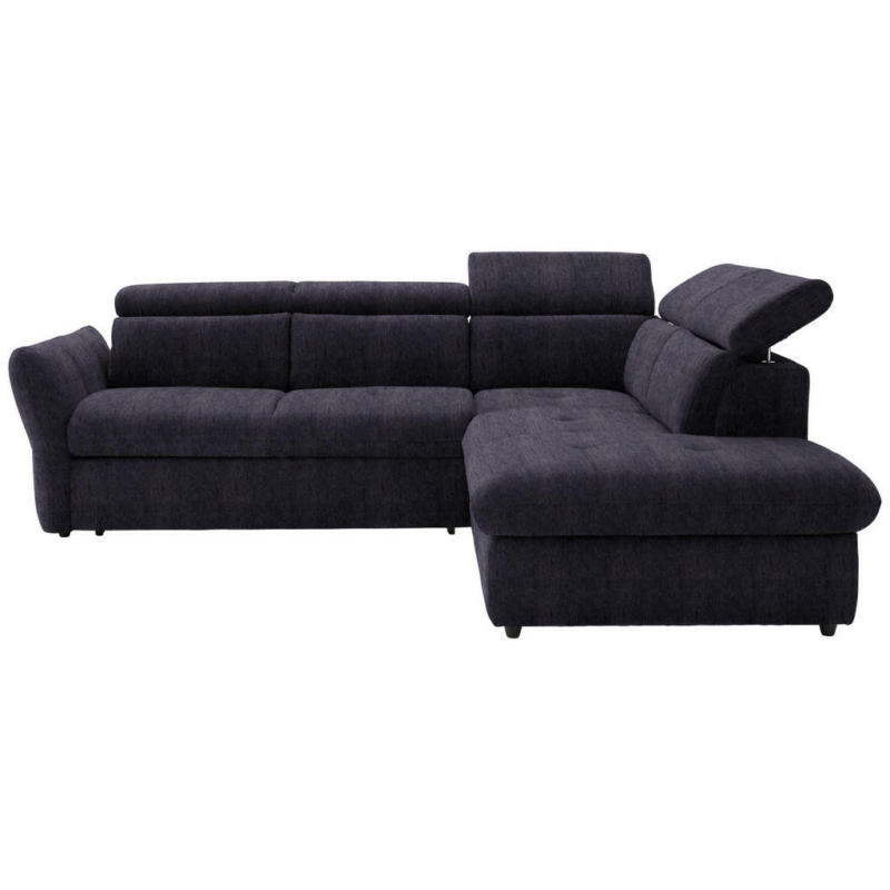 Ecksofa in Velours Schwarz