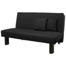 Schlafsofa in Flachgewebe Schwarz