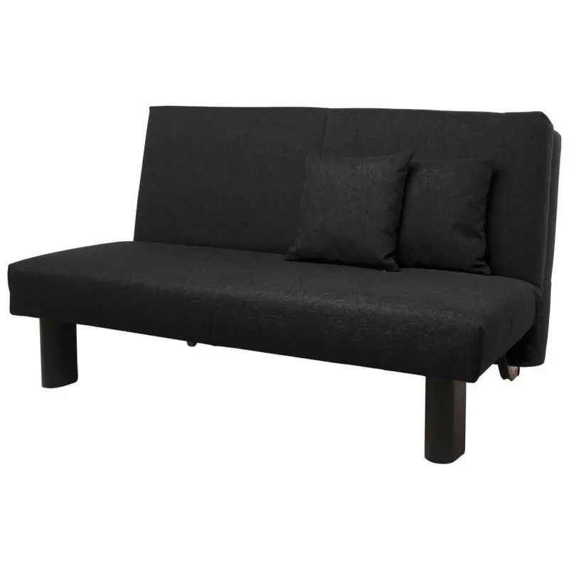 Schlafsofa in Flachgewebe Schwarz