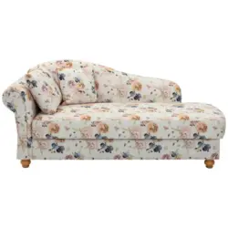 Récamiere in Flachgewebe Beige