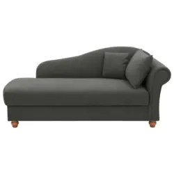 Récamiere in Flachgewebe Grau