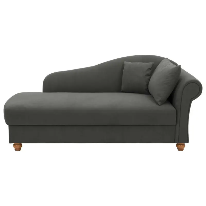 Récamiere in Flachgewebe Grau