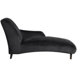 Récamiere in Samt, Velours Schwarz