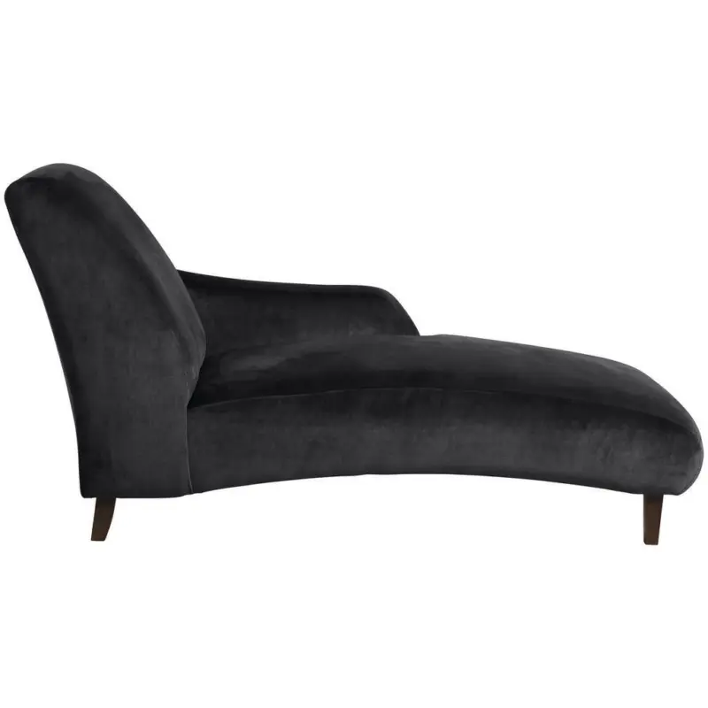 Récamiere in Samt, Velours Schwarz