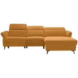 Ecksofa in Echtleder Gelb