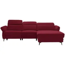 Ecksofa in Echtleder Bordeaux