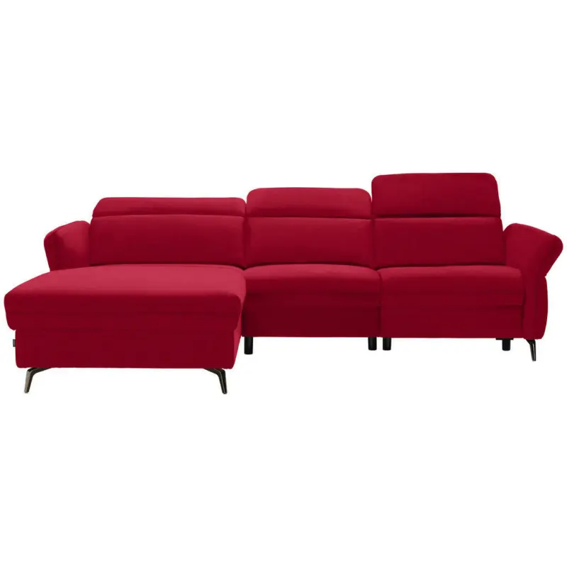 Ecksofa in Echtleder Rot