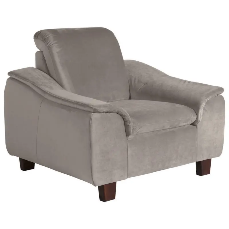 Sessel in Samt, Velours Hellgrau