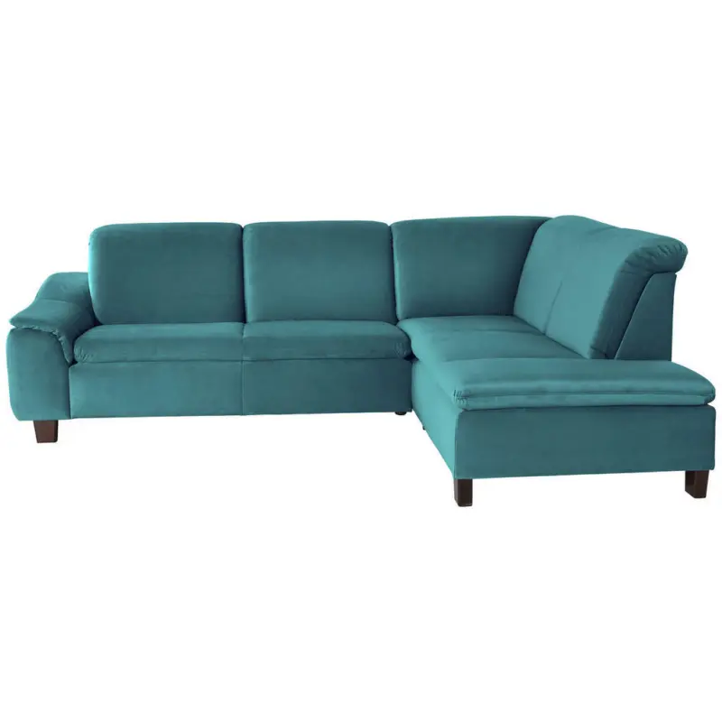 Ecksofa in Samt, Velours Petrol