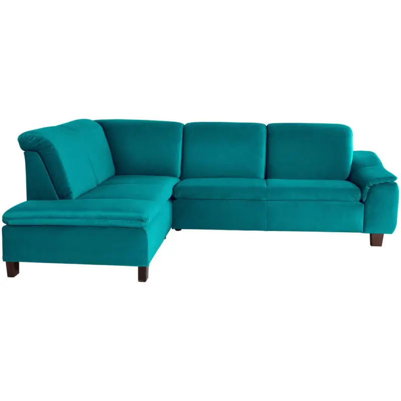 Ecksofa in Samt, Velours Petrol