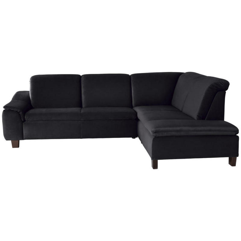 Ecksofa in Samt, Velours Schwarz