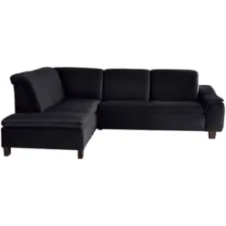 Ecksofa in Samt, Velours Schwarz