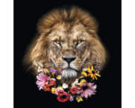 Hornbach Glasbild Flowered Lion 30x30 cm