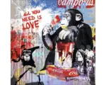 Hornbach Glasbild Painting Monkey 20x20 cm