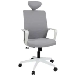 Drehstuhl in Flachgewebe Grau, Weiß