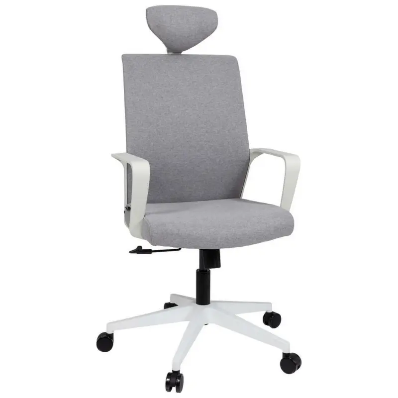 Drehstuhl in Flachgewebe Grau, Weiß