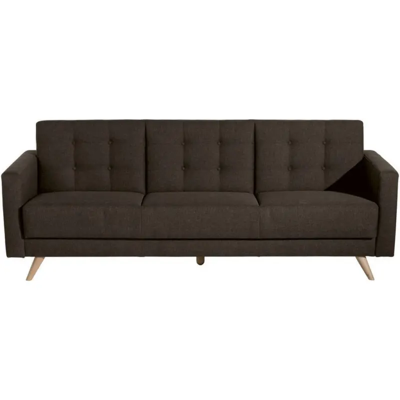 Dreisitzer-Sofa in Flachgewebe Braun