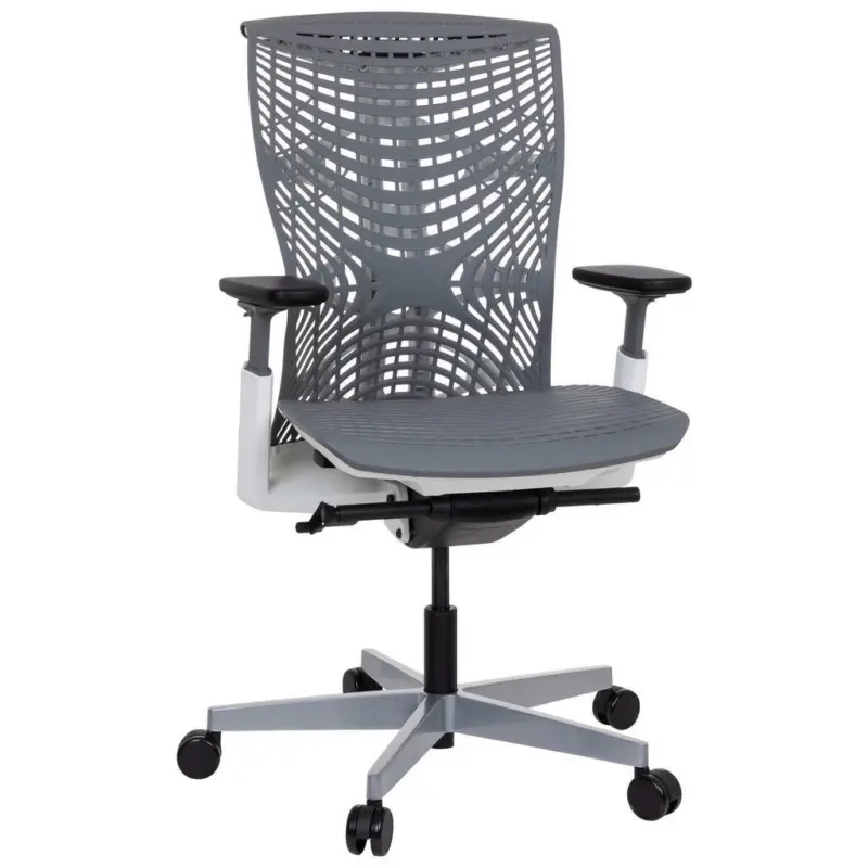 Drehstuhl in Grau, Schwarz, Weiß