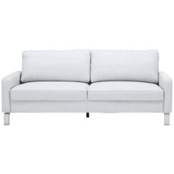 Zweisitzer-Sofa in Echtleder Weiß