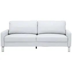 Zweisitzer-Sofa in Echtleder Weiß