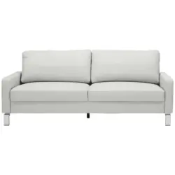 Zweisitzer-Sofa in Echtleder Hellgrau