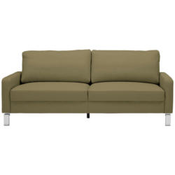 Dreisitzer-Sofa in Leder Grün
