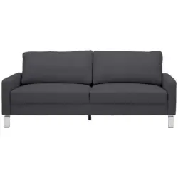 Dreisitzer-Sofa in Leder Dunkelgrau, Fango