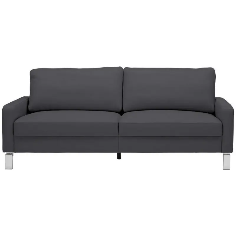 Dreisitzer-Sofa in Leder Dunkelgrau, Fango