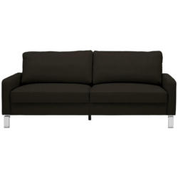 Dreisitzer-Sofa in Leder Schwarz
