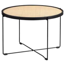 Beistelltisch in Metall, Naturmaterialien, Holzwerkstoff 58/58/40 cm