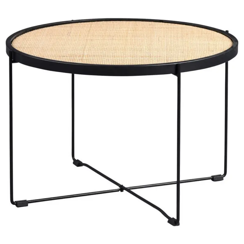 Beistelltisch in Metall, Naturmaterialien, Holzwerkstoff 58/58/40 cm