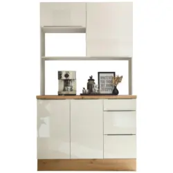 Miniküche in Weiß, Weiß Hochglanz